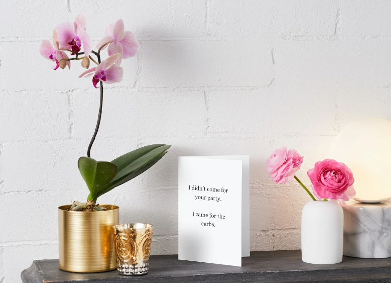 š Mostly Here for the Cake Greeting Card