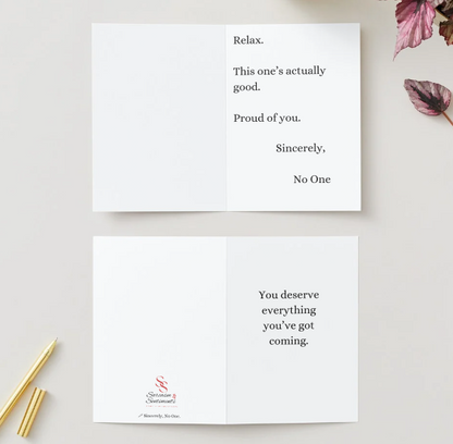 🖋 Sincerely, No One.